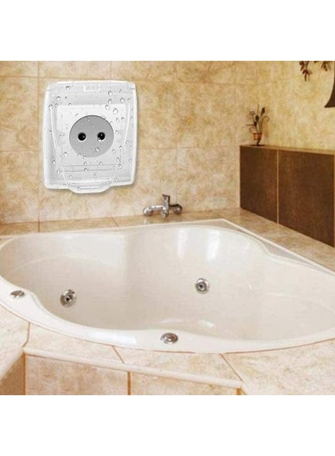 erorex Wall Switch Waterproof Cover Box, Universal Plug Socket Cover, Light Panel Socket Doorbell Flip Cap, Home Bathroom Kitchen Accessory, Plastic Clear, 3 Pcs - Image 5