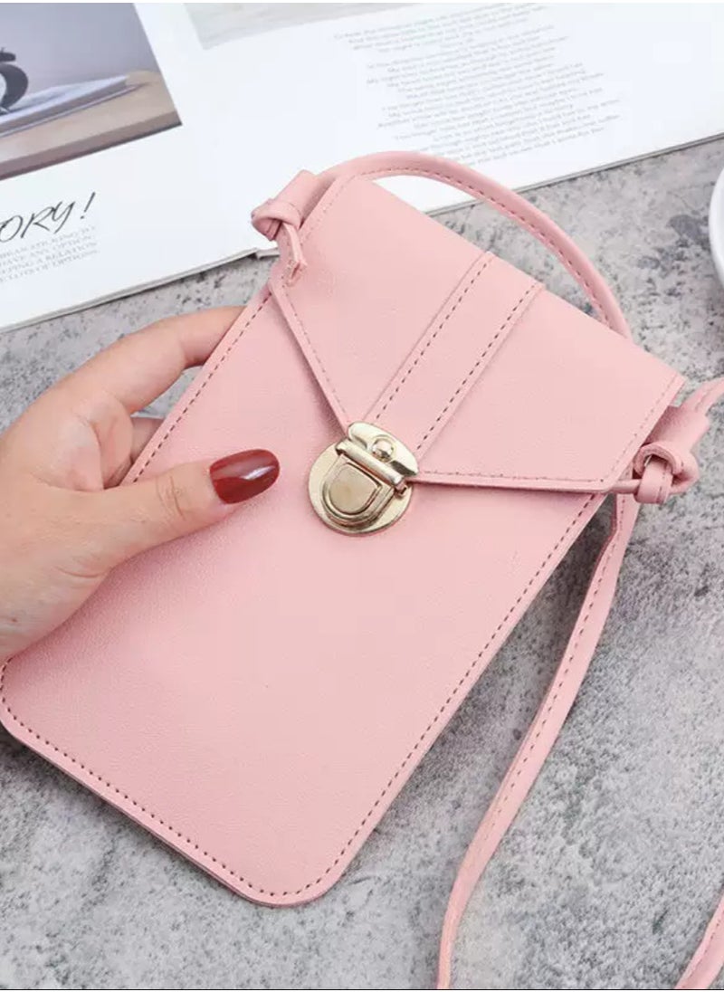 Generic - Stylish Pink Minimalist Phone Small Bag,Back Touch-Screen Function,Pouch - Image 1