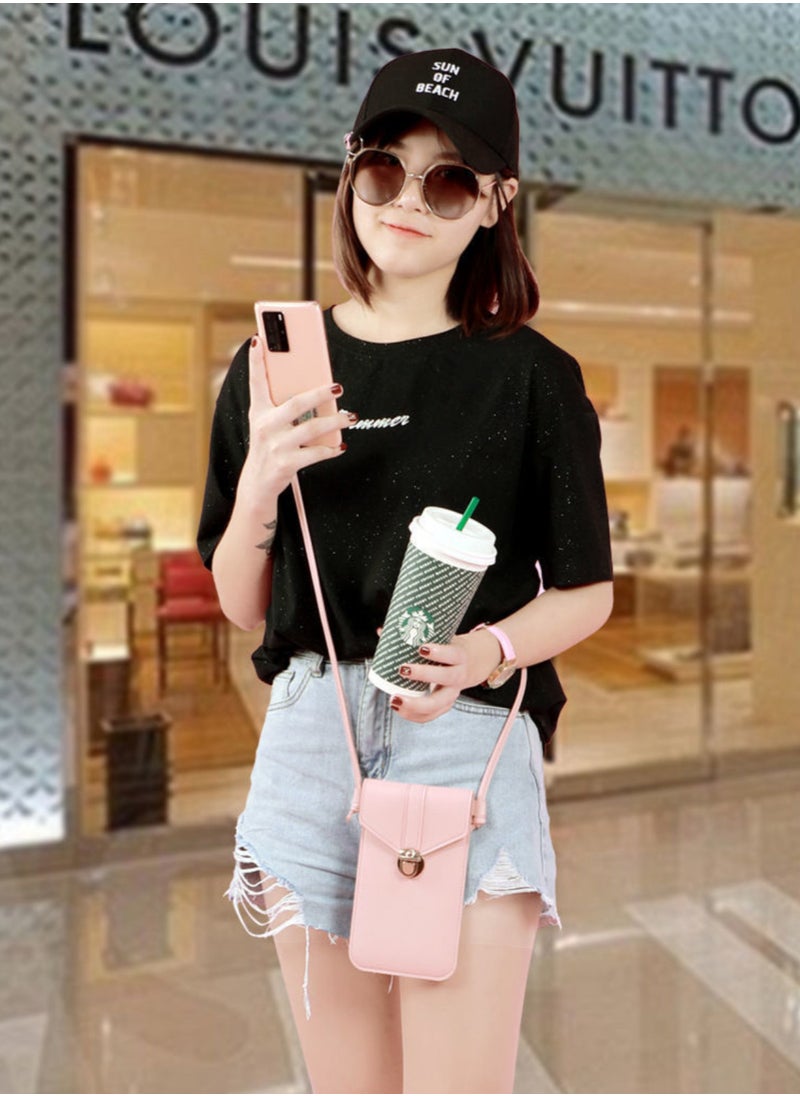 Generic - Stylish Pink Minimalist Phone Small Bag,Back Touch-Screen Function,Pouch - Image 1