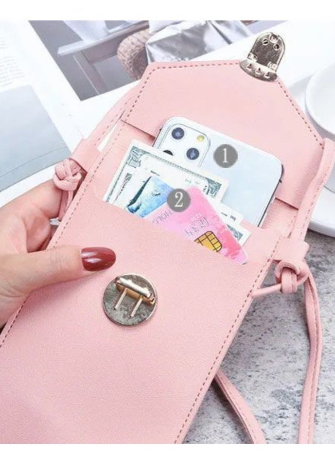 Generic - Stylish Pink Minimalist Phone Small Bag,Back Touch-Screen Function,Pouch - Image 1