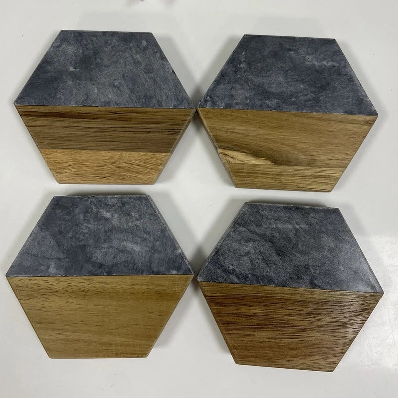 Y&D High-Quality Round Wooden Marble Coasters for Home Bar & Table – European Style Drink Coasters for Cups, Tea, and Glassware - Image 3