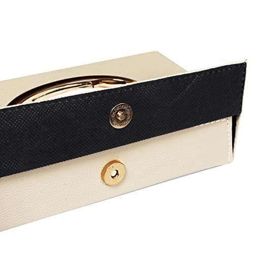 Auto Hub Leather Car Tissue Holder Box for Car, Home, Office with 100 Tissue Pulls - Chrome -Beige - Image 3