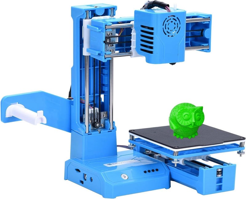 Mini 3D Printer Desktop Printing Machine 100x100x100mm Print Size Removable Platform One Key Printing With TF Card PLA Sample Filament For Beginners Student Education Blue - Image 1