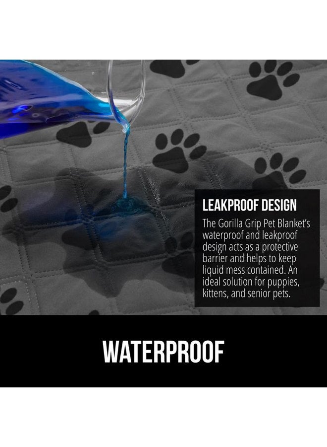 Gorilla Grip 100% Waterproof Dog Blanket 82x82, Pet Friendly Throw Essential for Large Pets, Dogs, Cats, Tear and Slip Resistant Leakproof Couch Cushion Bed Protector Cover for Indoor Furniture, Paw - Image 3