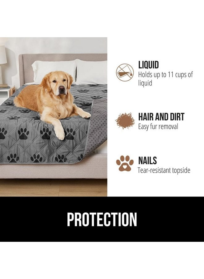 Gorilla Grip 100% Waterproof Dog Blanket 82x82, Pet Friendly Throw Essential for Large Pets, Dogs, Cats, Tear and Slip Resistant Leakproof Couch Cushion Bed Protector Cover for Indoor Furniture, Paw - Image 5