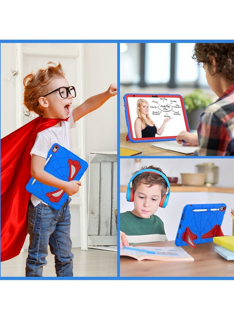 Kids Case for iPad 10th Generation Case 2022 10.9 Inch with Pencil Holder, Durable Shockproof Stand Kids Case for Apple iPad 10 Gen 2022 (Blue-red) - Image 3