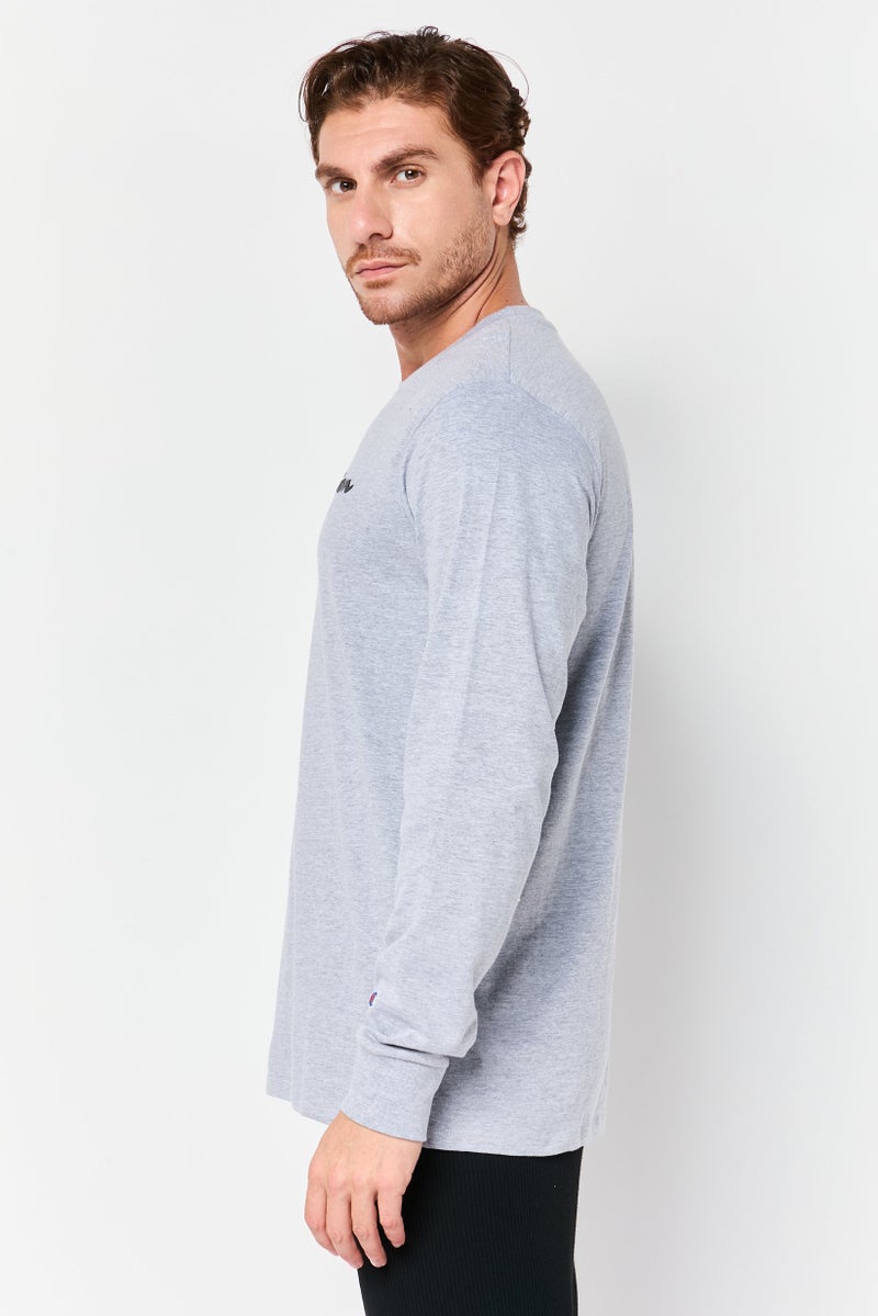 Champion تي شيرت رياضي للرجال بأكمام طويلة مناسب في الهواء الطلق، رمادي - Image 3