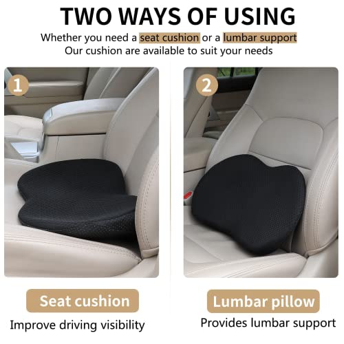 Livtribe Car Seat Cushion - Memory Foam Car Seat Pad - Sciatica & Lower Back Pain Relief - Car Seat Cushions for Driving - Road Trip Essentials for Drivers(Black) - Image 2