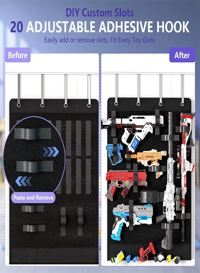 PATPAT® 60x170CM Wall Hanging Toy Storage Organiser with Over The Door Hooks, Multiple Pockets Door Back Hanging Storage Bag for Toy, Tools, Accessories, 20Pcs Hook and Loop Fastener Straps - Image 4