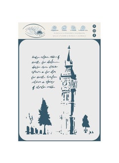 Usnyabni Stencils for Walls: Big Ben Stencil, 8.5 x 11 inch (M) - Scenery Mask Backdrop London Landmark Clock Tower Script Stencils for Painting Template  - Image 2