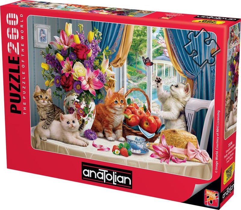 Anatolian Puzzle - Fluffy Kittens in The Living Room, 260 Piece Jigsaw Puzzle, #3336 - Image 2