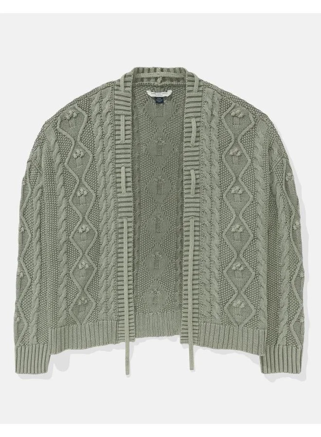 American Eagle AE Open Front Cable Cardigan