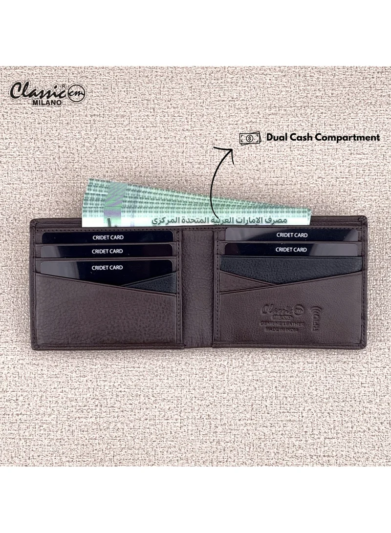 Classic Milano Classic Milano Genuine Leather Wallet for Men – Slim Bifold Men’s Wallet with RFID Blocking, Multiple Card Slots – Stylish Mens Purse Wallets Gift for Husband, Father