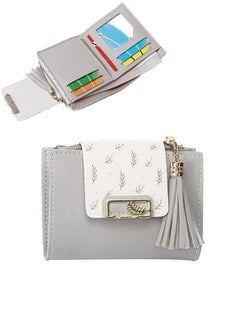 Generic Women's Wallet, RFID Ladies Purses with Leaf Pattern, Women PU Leather Fashion Small Purse Clutch Holder Case, Metal Gold Leaf Clip Ladies Wallet with Multiple Card Slots  - Image 1