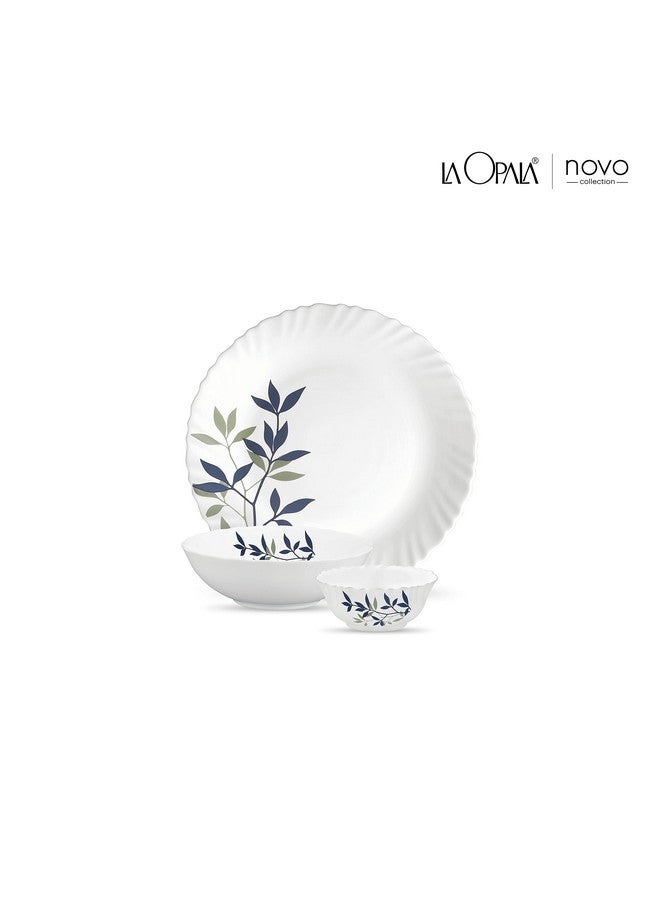 La Opala Novo Collection Opal Glass Crockery | for Family of 4 | Dinner Set 10 pcs Silken Charm | Plates & Bowls for Dining | Microwave Safe | 100% Vegetarian | Extra Strong | Light & White - Image 2