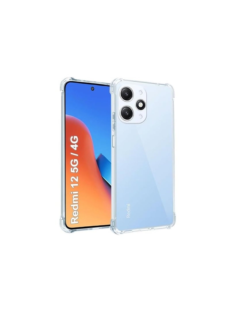 حافظة Redmi 12 5G، لحافظة هاتف Redmi 12 4G واضحة، زوايا معززة مقاومة للخدش غلاف TPU مطاطي ناعم سيليكون واقي لهاتف Xiaomi Redmi 12 2023 (شفافة تمامًا) - Image 1