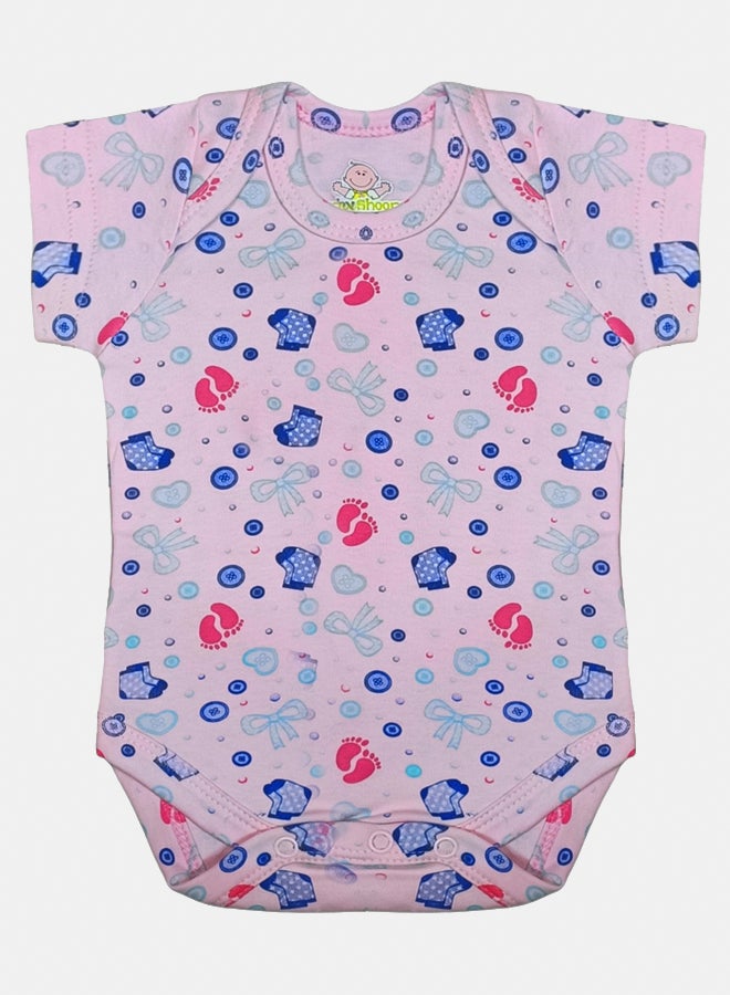 BabyShoora Baby Unisex Printed Short Sleeves Cotton Bodysuit (Pack Of 2) - Image 3