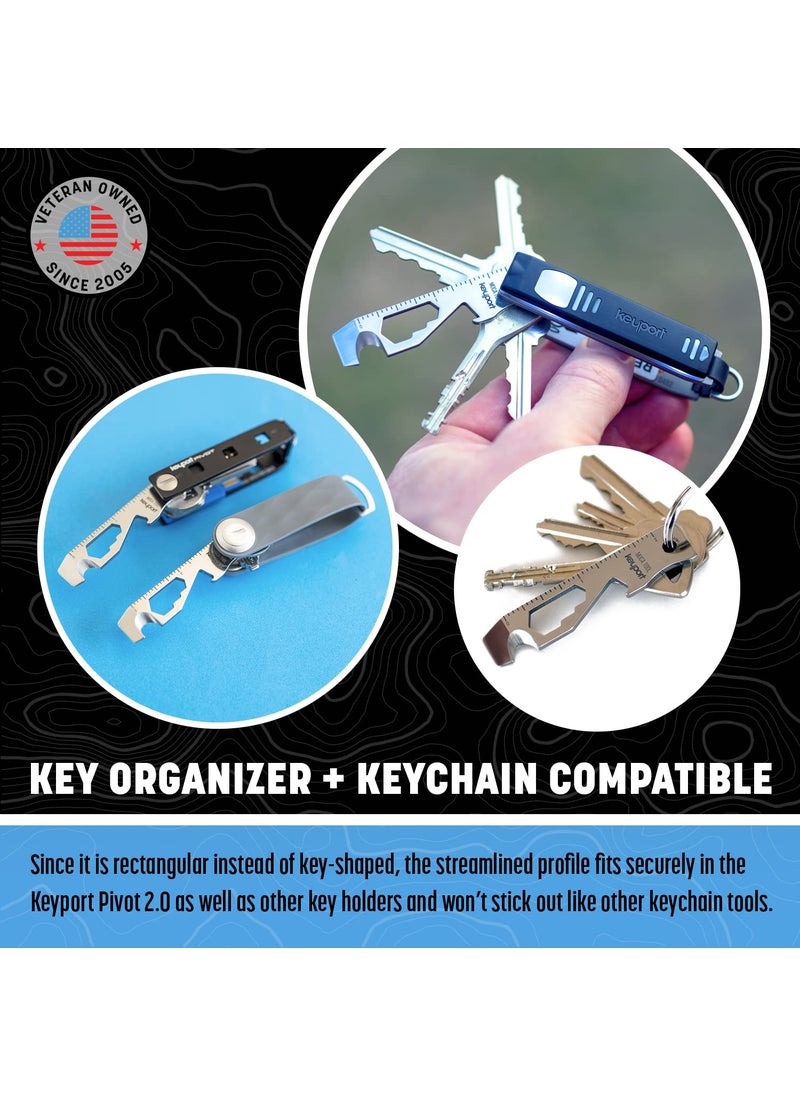 Keyport Keyport MOCA 10-in-1 Keychain Multitool (Stainless) | EDC Multi Tool: Pry Bar, Bottle Opener, Screwdriver, Box Opener, Cord Cutter & More | TSA Key Tool | EDC Gear | For Key Organizer & Key Chain  - Image 5