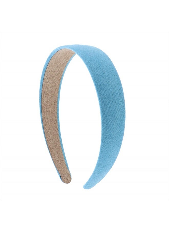 Motique Accessories 1 Inch Wide Suede Like Headband Solid Hair band for Women and Girls (Light Blue) - Image 1