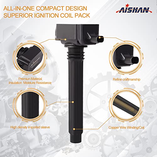AISHAN Set of 6 Ignition Coil Pack Compatible with Avenge Charger Durango RAM 1500 Jeep Dodge Grand Cherokee Grand Caravan Chry Town & Country Wrangler Routan 3.6L V6 Challenger| Replace# UF648 - Image 2