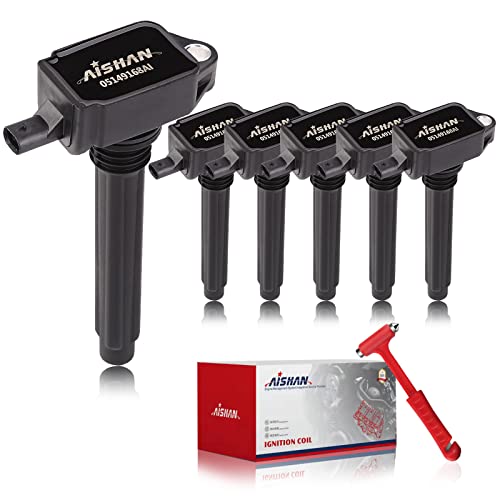 AISHAN Set of 6 Ignition Coil Pack Compatible with Avenge Charger Durango RAM 1500 Jeep Dodge Grand Cherokee Grand Caravan Chry Town & Country Wrangler Routan 3.6L V6 Challenger| Replace# UF648 - Image 1