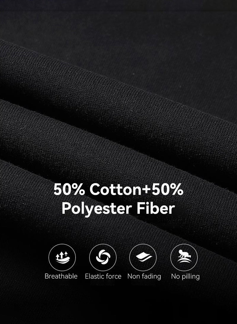 Moovant Men's Casual Pants, Solid Color Sweatpants, Soft Loose Wide Leg Straight Pants, Sports Fashion Summer Trousers Pants, Black  - Image 5