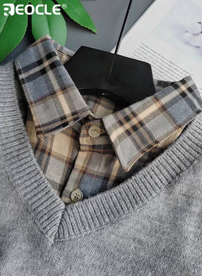 REOCLE Women's Detachable Collar Timeless Plaid Collar Extender Button-Front Patterned Design for Casual & Layered Outfit Styling - Image 3