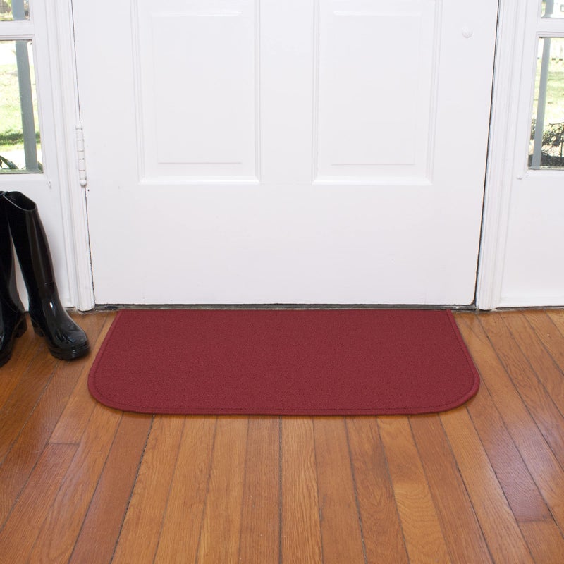 Ritz Solid Accent Rug: 18" x 30" Stain Resistant Kitchen or Living Room Floor Mat, Latex Backing, Machine Washable, Red - Image 2