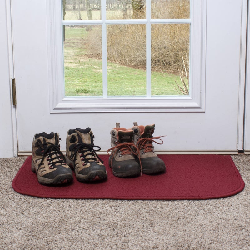 Ritz Solid Accent Rug: 18" x 30" Stain Resistant Kitchen or Living Room Floor Mat, Latex Backing, Machine Washable, Red - Image 3