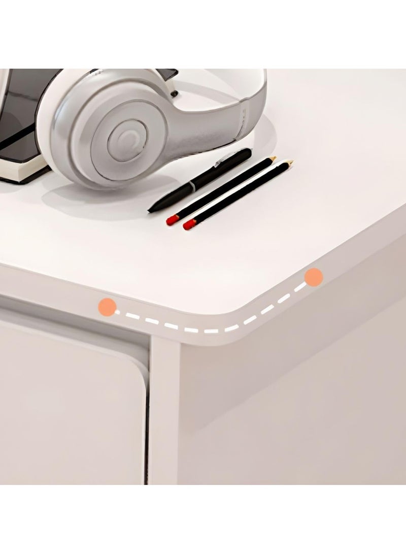 اليسا مكتب كمبيوتر أبيض مقاس 120 سم مع 3 أدراج - طاولة مكتب ودراسة منزلية عصرية مع مساحة تخزين - Image 2