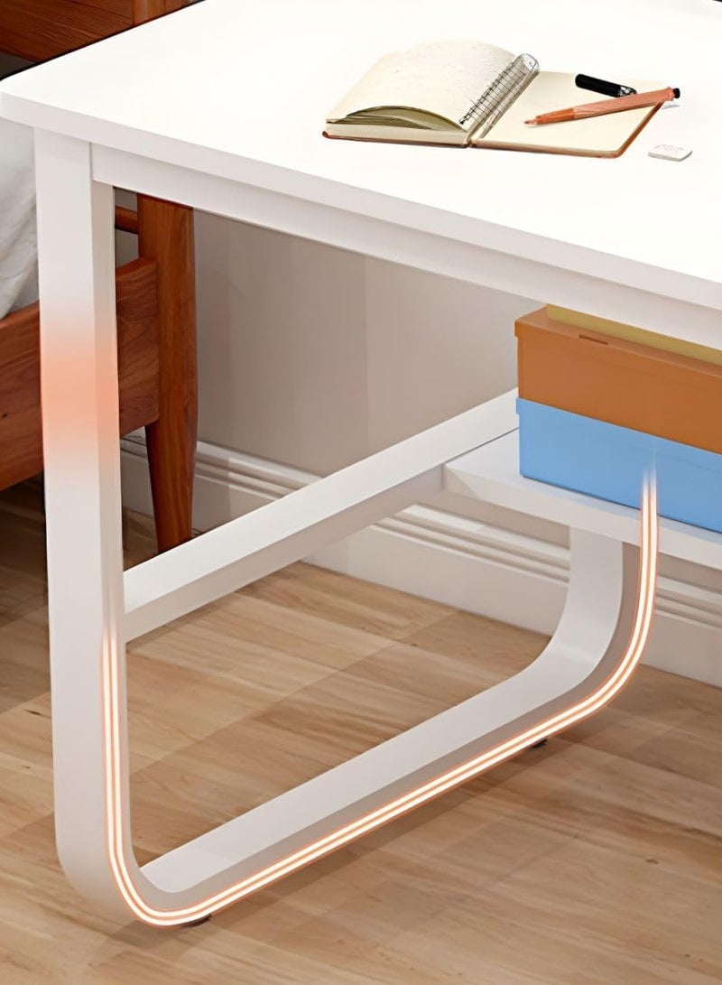 اليسا مكتب كمبيوتر أبيض مقاس 120 سم مع 3 أدراج - طاولة مكتب ودراسة منزلية عصرية مع مساحة تخزين - Image 4