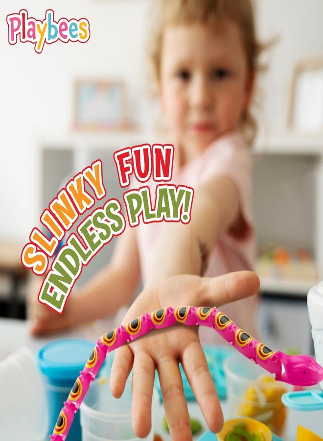 Playbees Wiggly Jointed Snakes - Pack of 12 - Wacky Fun and Educational Plastic Toys for Kids Learning, Carnival Prize, Party Favor Fidget Toy for Kids, Gift Idea for Boys and Girls Educational Toys - Image 5