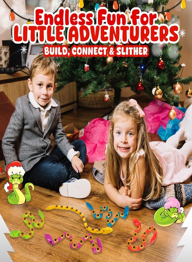 Playbees Wiggly Jointed Snakes - Pack of 12 - Wacky Fun and Educational Plastic Toys for Kids Learning, Carnival Prize, Party Favor Fidget Toy for Kids, Gift Idea for Boys and Girls Educational Toys - Image 3