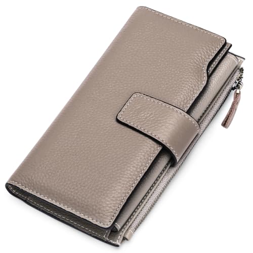 SENDEFN Women Leather Wallets RFID Blocking Clutch Card Holder Ladies Purse with Zipper Pocket - Image 1