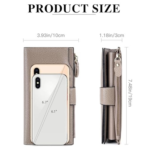 SENDEFN Women Leather Wallets RFID Blocking Clutch Card Holder Ladies Purse with Zipper Pocket - Image 4