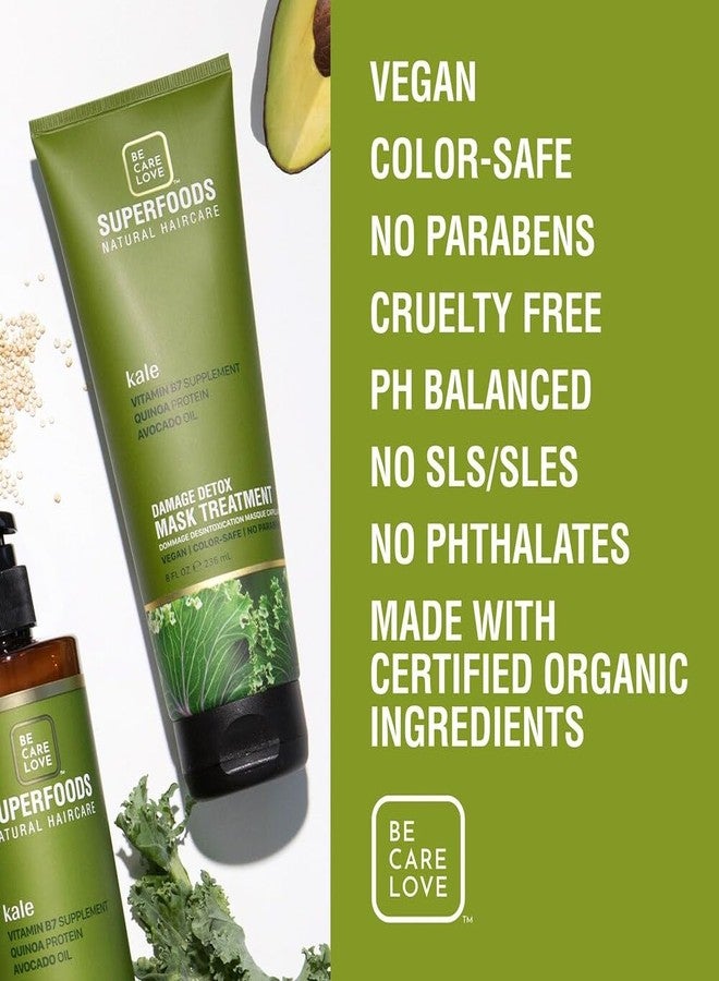 بي كير لوف قناع بي كير لوف سوبر فودز لعلاج الشعر التالف وإزالة السموم | خالٍ من البارابين | خالٍ من الكبريتات | نباتي | يزيل التجعد | للشعر الجاف والمجعد | للشعر العضوي | للشعر الطبيعي | 236 مل. - Image 3