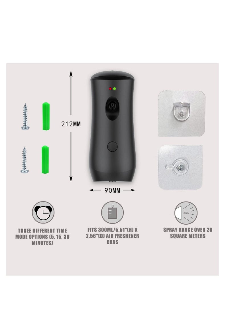 "Automatic Air Freshener Dispenser Adjustable Aroma Spray Machine Free Stand or Wall Mounted for Bedrooms, Bathrooms Offices Airports Hotels Commercial Places (Black) Battery Not Included" - Image 3