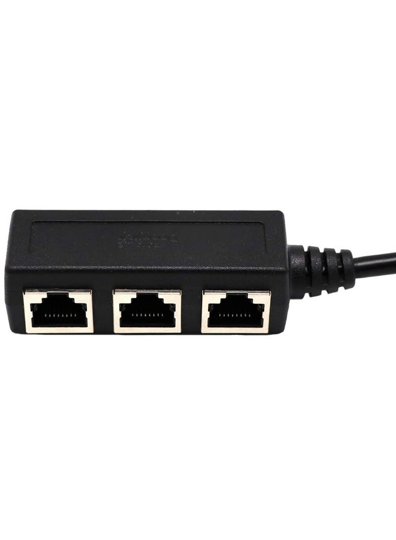 RJ45 Ethernet Splitter Cable - 1 Male to 3 Female Ports LAN Adapter for Cat5, Cat5e, Cat6, Cat7 Network Connections - Ethernet Plug Connector for Enhanced Connectivity - Image 3