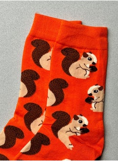 The Socks Hype 3 Pairs Unisex Squirrel Socks for Men Women - Comfortable Cotton Blend | Suitable for 35-42 Sizes | Playful Squirrel Hibernation Design  - Image 4