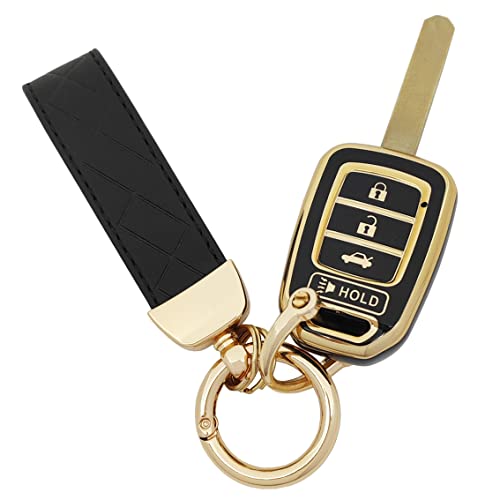 AYGUCEKE TPU Protective Key Fob Cover Case Compatible with Honda 2013-2016 Honda Accord 2014-2015 CRV 2014-2015 Civic Key Fob (Black) - Image 4