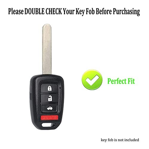 AYGUCEKE TPU Protective Key Fob Cover Case Compatible with Honda 2013-2016 Honda Accord 2014-2015 CRV 2014-2015 Civic Key Fob (Black) - Image 2