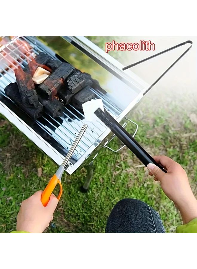 1pc Heat Resistant Heavy Duty Barbecue Coal Tongs For Outdoor Grill Stove Accessories - Image 1
