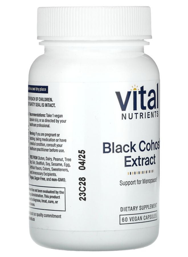 Vital Nutrients Black Cohosh Extract 250 mg 60 Vegan Capsules - Image 2