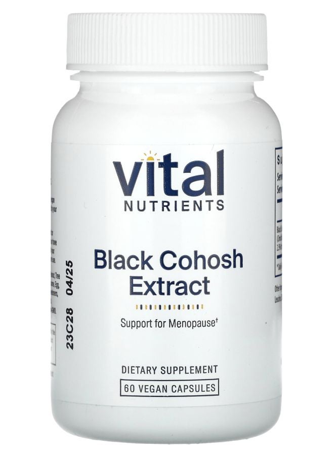 Vital Nutrients Black Cohosh Extract 250 mg 60 Vegan Capsules - Image 1