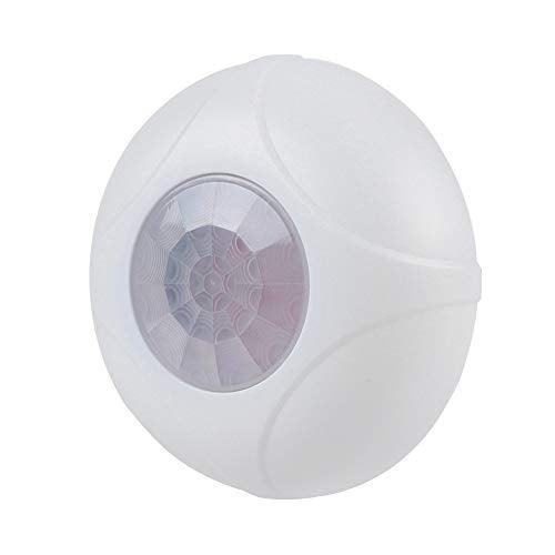 Hakeeta Alarm Motion Sensor Wired 360 FlameRetardant Shell Top Mounted or Ceiling Type Ideal of Indoor ShopOfficeHome Security Infrared Detector Burglar Alarm System High Sensitivity White - Image 1
