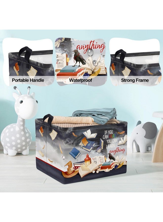 Clastyle Magic Nursery Decor Baby Gift Basket Kid Large Feather Hat Book Shelf Basket Broomstick Collapsible Rectangle Clothes Toy Bin,Grey Tornado,40 * 30 * 30 cm - Image 4