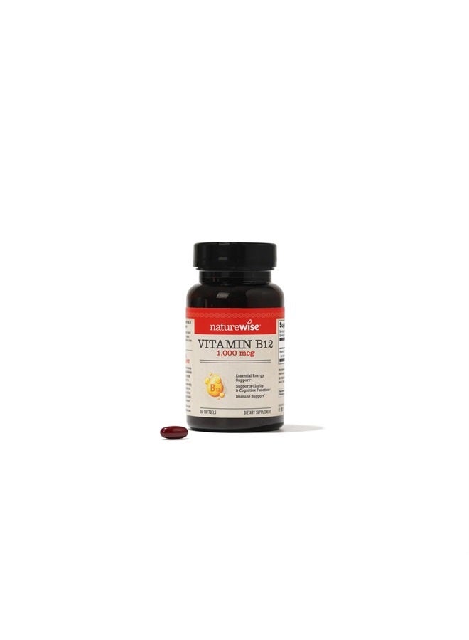 NatureWise Vitamin B12 1000 mcg - B12 Vitamin Supplement for Supporting Energy Levels, Mental Clarity, Nervous System Health - Easy-to-Swallow, Gluten-Free, Non-GMO - 150 Softgels[5-Month Supply] - Image 1