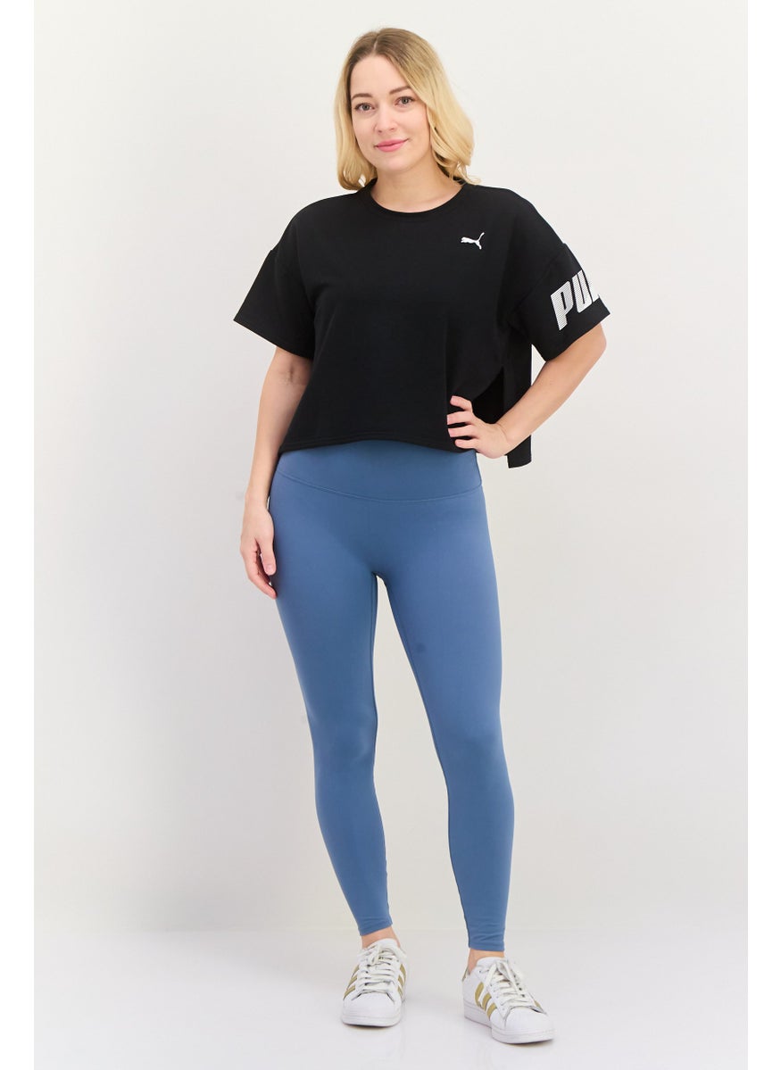 PUMA Women Sportswear Fit Short Sleeve Training Crop Top, Black  - Image 4