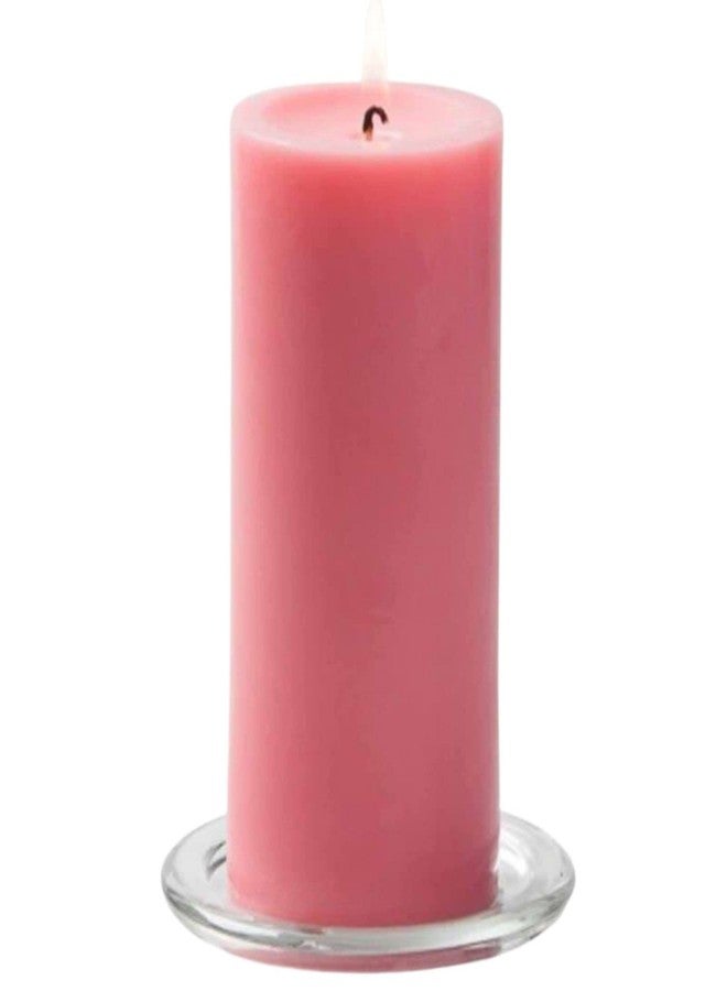 ManavRachit Paraffin Wax Pillar Candles Perfect for Decoration of Dinner, Wedding Parties, Church, Spa, Restaurant, Smokeless Dripless Long Lasting(Set of 3, 2,3,4 inches)(Pink) - Image 2