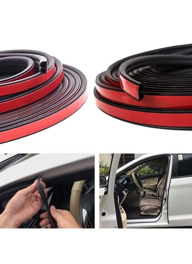 Generic - 5 M Universal Car Weather Stripping Self Adhesive Auto Door Rubber Weather Draft Seal Strip B Shape Car Door Edge Trim Seal Strip Weatherstrip For Car Window Door Protector Soundproofing - Image 1
